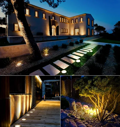 Vista 7 de Luces de pozo de 10 W – AC/DC 12-24V LED en el suelo luz de paisaje de bajo voltaje, IP67 impermeable, blanco cálido para patio, jardín, patio