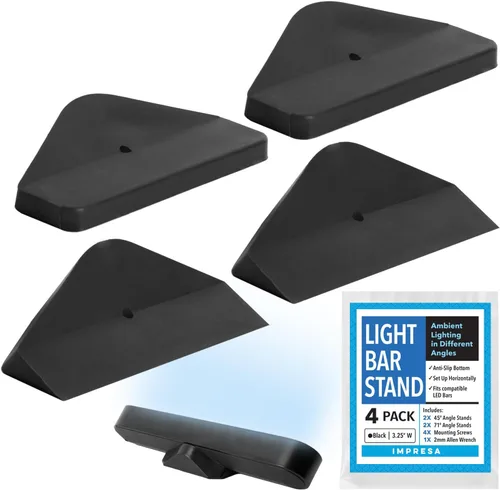 IMPRESA Paquete de 4 luces ambientales: pies antideslizantes en ángulo y soporte de estado de ánimo para barra de luz Philips Hue (compatible con