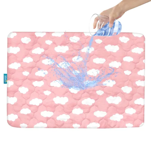Vista 19 de Sábana impermeable para Pack 'n Play acolchada, protector de sábana de 39 x 27 pulgadas, compatible con colchones para bebés plegables y cunas