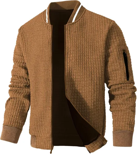 Vista 10 de Chaqueta ligera para hombre, chaqueta bomber casual, chaqueta universitaria