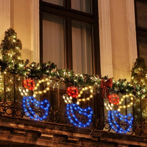 Vista 5 de LAMPHOME Decoraciones de luz de silueta de ventana de Navidad - Ángel iluminado para Navidad, fiesta, hogar, patio, césped, jardín