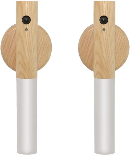 Vista 8 de Apliques de pared, luz nocturna inteligente con sensor portátil, luz nocturna magnética recargable por USB de madera para dormitorio, pasillo