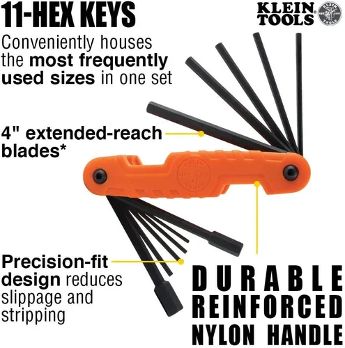 Vista 7 de Klein Tools Juego de llaves hexagonales 935RBLT de nivel (9 pulgadas) y 70550