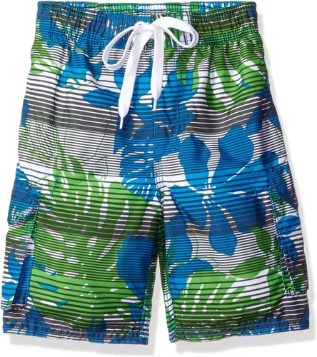 Vista 17 de Kanu Surf - Bañador Barracuda para niños, de secado rápido, UPF 50+ Kilometraje Negro/Aqua