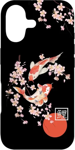 Cherry Blossom Koi Carp Fish Japanese Sakura Graphic Art Case for iPhone 17