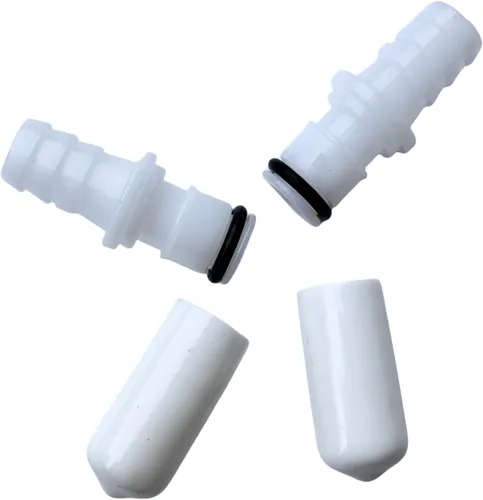 Vista 6 de Stab Heart - 2 tapas + 2 conectores macho M236 para cámaras de aire de cama con número de sueño, repuesto para M-236, se adapta a mangueras de 3/8