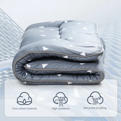 Vista 6 de Colchón japonés para suelo, tapete enrollable de espuma viscoelástica para tatami, fácil de almacenar y portátil, colchón de futón adecuado para Gris
