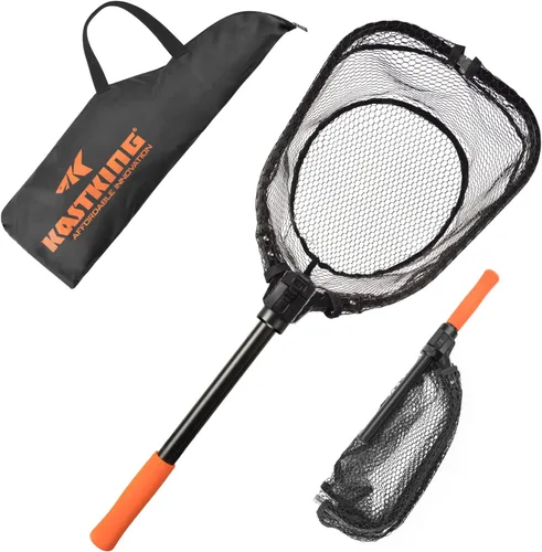 KastKing Red de pesca Brutus, red de aterrizaje de peces plegable y extensible, red de pesca ligera y portátil con mango de espuma EVA suave,