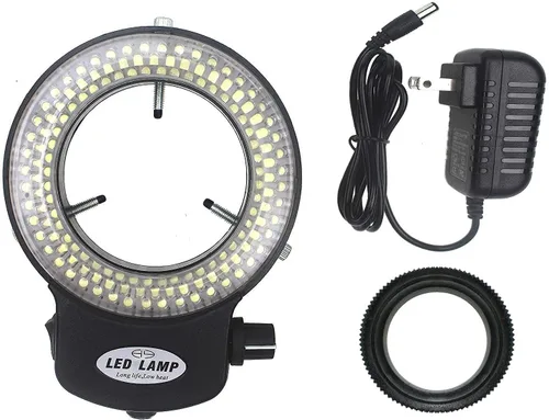 LED-144-ZK Iluminador de luz de anillo ajustable negro de 144 LED para microscopio estéreo (144 LED anillo de luz)