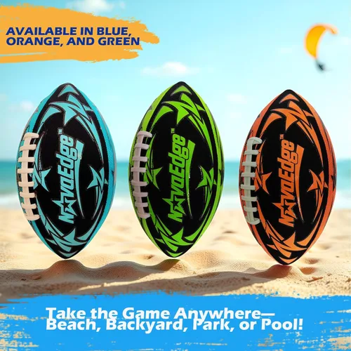 Vista 4 de Hydro Water Football - 9.25-Inch Mesh Outer with Rubber Bladder for All Ages - Pool, Lake, Beach Play Textured Grip with Real Laces Includes