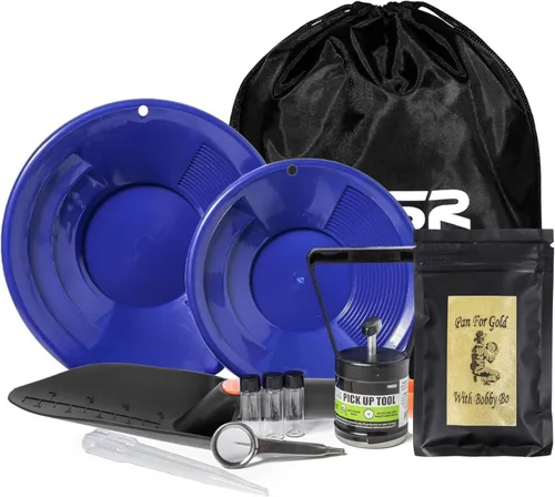Vista 14 de ASR Outdoor Kit De Pan De Oro Herramientas De Prospección De Fiebre Del Oro Accesorios 10pc - Verde