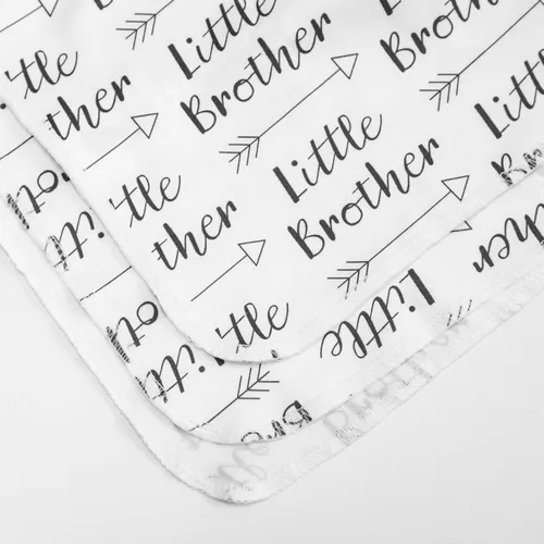 Vista 5 de Manta para recién nacido con juego de gorro, manta elástica suave para bebés niños y niñas de 0 a 3 meses (hermano)