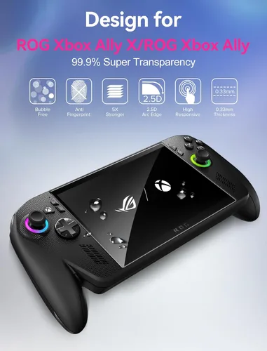 Vista 4 de ivoler Paquete de 3 protectores de pantalla grabados antirreflejos para ASUS ROG Xbox Ally/ROG Xbox Ally X Handheld 2025, vidrio templado