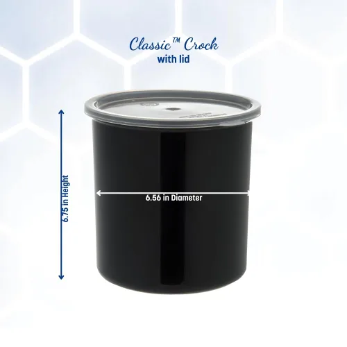 Vista 2 de Recipientes Carlisle de color liso, de forma redonda, con tapas, capacidad de 1,2–4 cuarto de galón, Negro, 1