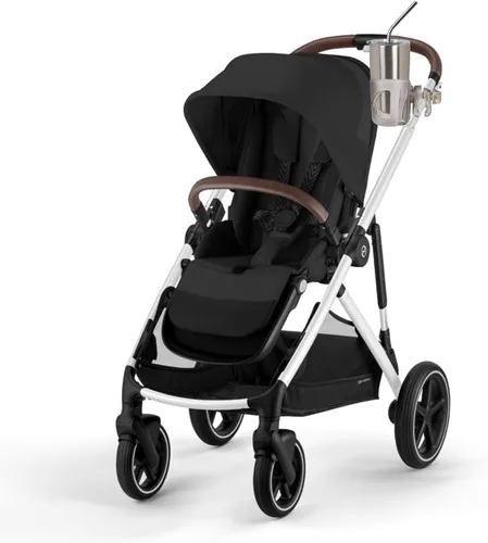 Vista 7 de Nuevo portavasos compatible con cochecito Cybex. Un ajuste sólido y súper seguro. 360 grados. Resistente a derrames antivibraciones. Negro