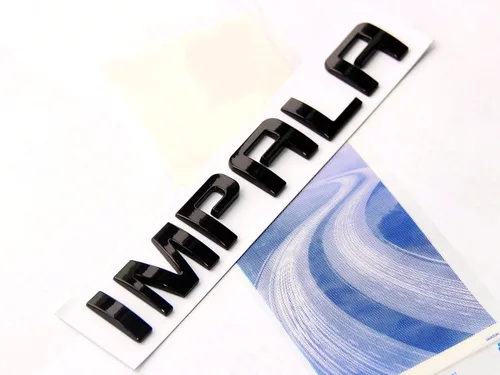 Vista 2 de 1x Emblema de Placa de Identificación Impala Negro OEM Letras Logo 3D Insignia Brillante Compatible con Impala 22743583 (Negro)