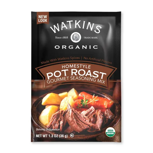 Vista 9 de Watkins Mezcla orgánica de condimentos gourmet, estofado de res, bolsa de 1.5 onzas, 1 unidad