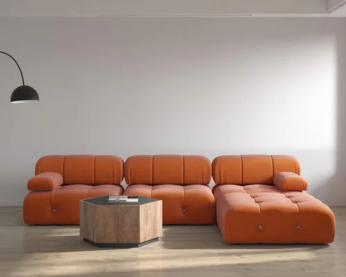 Vista 43 de Sofá modular moderno de terciopelo, sofá modular minimalista en forma de U de 6 plazas con 2 otomanas para sala de estar, oficina, apartamento