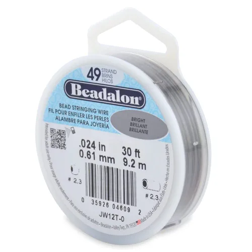 Vista 26 de Beadalon 49 Hilos de Alambre para Ensartar Cuentas de Acero Inoxidable, 0.33 mm / 0.013 Pulg, Negro, 9.2 m / 30 Pies