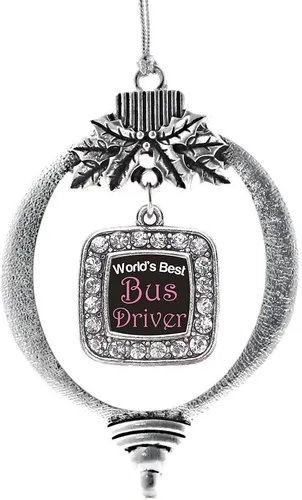 Vista 215 de Inspired Silver - Mis iniciales - Adorno con dije de letra S - Adornos navideños cuadrados de plata con joyas de circonita cúbica