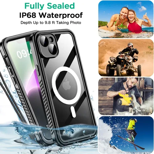 Vista 4 de AICase Funda impermeable para teléfono, función universal de autocomprobación, bolsa seca para la playa, artículos esenciales de viaje para iPhone