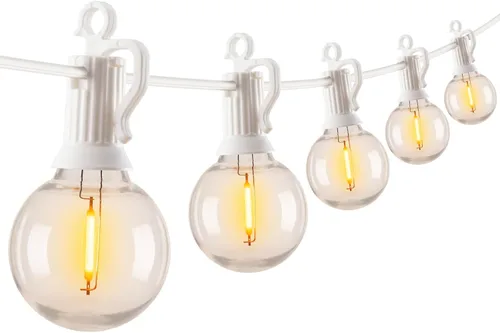 Vista 12 de Brightown - Guirnalda de luces led de exterior, regulable, conectable, 12 bombillas globo G40 que no se astillan, impermeabilidad IP65, patio, patio