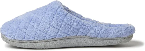 Vista 5 de Dearfoams - Pantuflas informales de felpa acolchada Leslie para mujeres - Azul