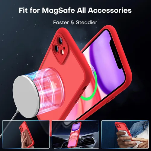 Vista 941 de TOCOL Funda para iPhone 11, compatible con Magsafe, protección completa de cámara, imanes integrados, protección contra caídas, funda translúcida