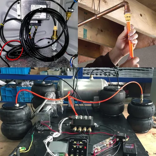 Vista 8 de Kit de surtido de 36 piezas de accesorios de línea de freno de aire DOT de latón 1/4" 3/8" 1/2", accesorios de conexión de empuje para reparación