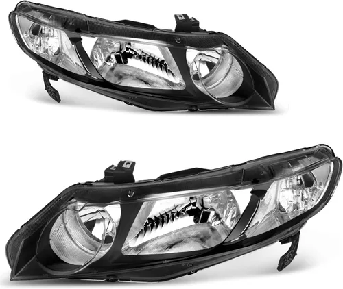 Vista 65 de oEdRo Conjunto de faros delanteros compatible con faros delanteros Accord 2003-2007, faro con carcasa cromada, reflectores ámbar, luces delanteras