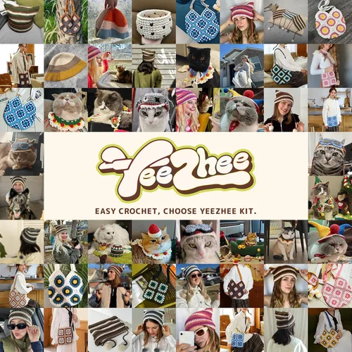 Vista 7 de Yeezhee Kit de ganchillo para principiantes, kit de iniciación de Granny Square con tutoriales en video paso a paso, kit de tejido para adultos