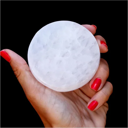 Om Zone Placa de carga de selenita para cristales limpiadores y piedras curativas, meditación, reiki, cristales de protección, regalo espiritual (1,