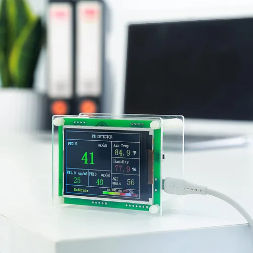 Vista 8 de Monitor de calidad del aire pm2.5 pm10 pm1.0 detector de calidad del aire interior kit de prueba para automóviles, hogar, oficina, hotel, etc.