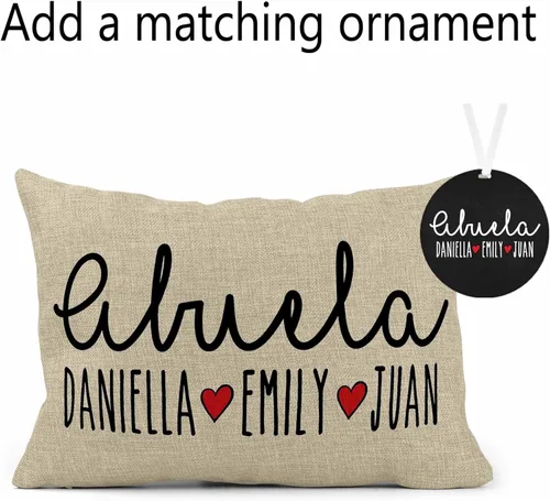 Vista 7 de Almohada personalizada para abuela – Regalos para mamá y abuela – Regalo de cumpleaños de nietos (arpillera, 12 x 18)