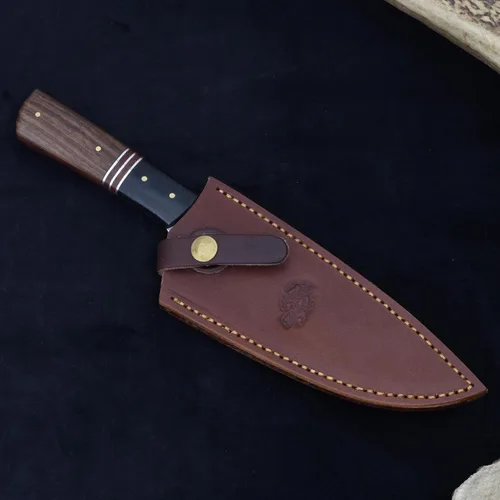 Vista 9 de Knives Ranch Cuchillo de chef rústico hecho a mano, hoja de acero inoxidable de alto carbono 440C de 6-5/8 pulgadas, cuchillo de cocina total