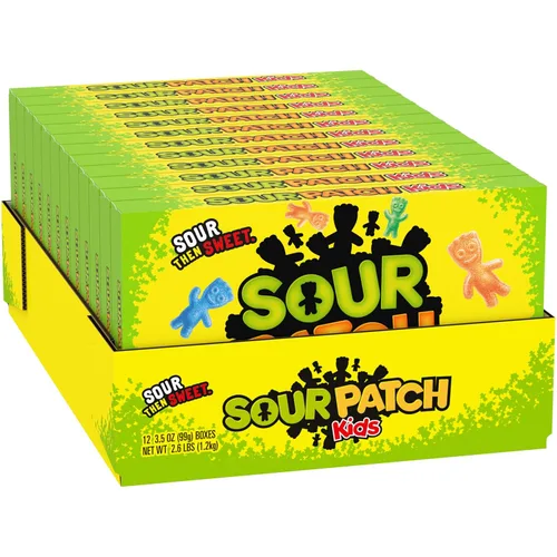 Vista 14 de SOUR PATCH KIDS Caramelos suaves y masticables, caramelos a granel, cajas de 12 - 3.5 onzas