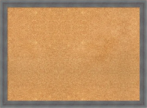 Vista 18 de Amanti Art Natural Cork Board for Wall, 13x19 Vision Board with Blue Wood Frame, Small Corkboard Office Decor for Home Organization, Country Rustic