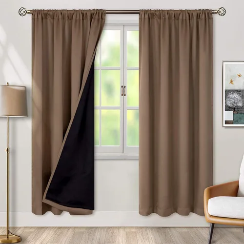 Vista 59 de BGment - Cortinas opacas para sala de estar de 63 pulgadas de largo, juego de 2 paneles, cortinas para oscurecer toda la habitación, cortinas