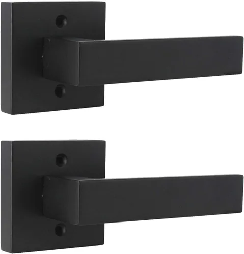 Vista 31 de Probrico Palanca Medio-Simulada Sin Giro en Negro Mate, Barra Cuadrada de Acero Inoxidable Palanca Simulada Individual, Manija Interior de Servicio