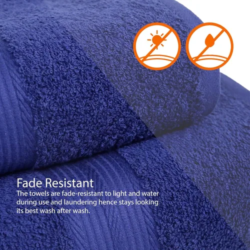 Vista 4 de Amazon Basics Juego de 6 toallas de gran tamaño resistentes a la decoloración, toallas 100% algodón para baño, suaves y absorbentes, 2 toallas