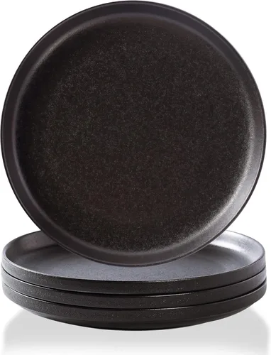 Vista 9 de Juego de platos planos de cerámica de 4 a 8 pulgadas, platos de postre, ensalada, aperitivo, almuerzo pequeño, etc. Apto para microondas, horno