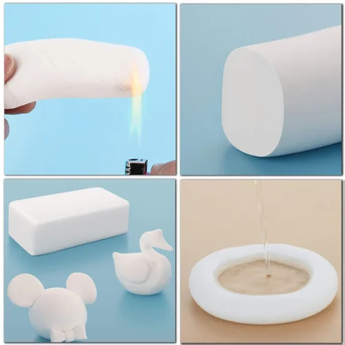 Vista 5 de Arcilla de sellado de reparación de conductos impermeable, paquete de 4 masillas de silicona moldeables blancas, barro de reparación rápida