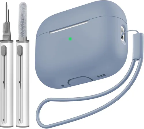 Vista 13 de Compatible con Airpods Pro 2 Case, Funda Protectora de Piel de Silicona Suave con Kit de Limpieza y Cordón Compatible para AirPod Pro de 2ª