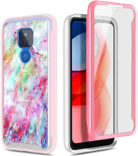 Vista 2 de NZND Funda para Motorola Moto G Play 2021 con protector de pantalla integrado, protección de cuerpo completo a prueba de golpes, resistente a