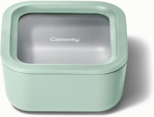 Vista 12 de Caraway Mini recipiente cuadrado para almacenamiento de alimentos, contenedor de almacenamiento de vidrio de 1.75 tazas para alimentos, vidrio