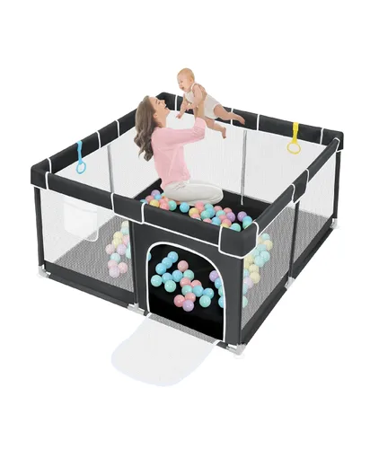 Vista 8 de Dripex Corralito para bebés, corralitos de juego de 50 x 50 pulgadas para bebés y niños pequeños, patio de juegos seguro anticaídas, corralito