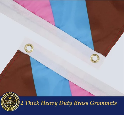 Vista 5 de TOPFLAGS Bandera de orgullo para exteriores, doble cara, progreso, orgullo, banderas, 3 x 5 pies, gay, bisexual, LGBTQ+arco iris, resistente a