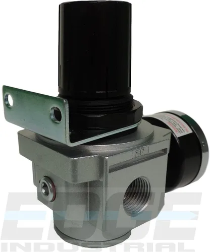 Vista 4 de Regulador de presión de aire en línea de servicio pesado para compresor de aire, ajustable de 7 a 215 PSI, alta tasa de flujo, incluye soporte