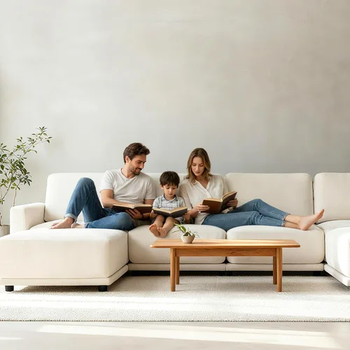Vista 7 de Sofá modular de 79 pulgadas para sala de estar pequeña, sofá moderno en forma de L con otomana, juego de sofá de felpilla de 3 piezas para muebles