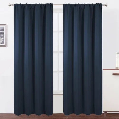 Vista 103 de LEMOMO Cortinas opacas grises, 52 x 84 pulgadas, juego de 2 paneles de cortinas opacas con aislamiento térmico para oscurecer la habitación